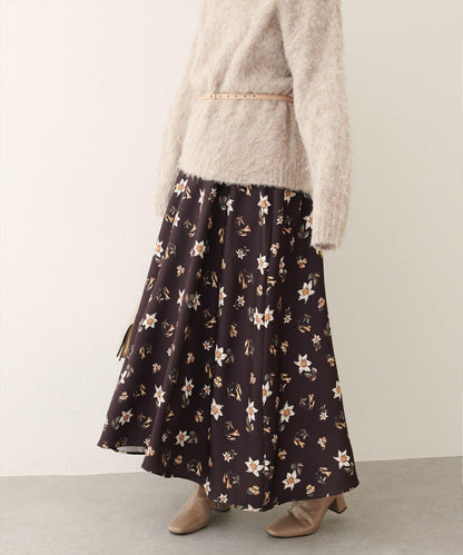 【natural couture】花卉印花喇叭裙