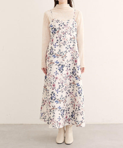 【natural couture】花卉圖案吊帶連衣裙