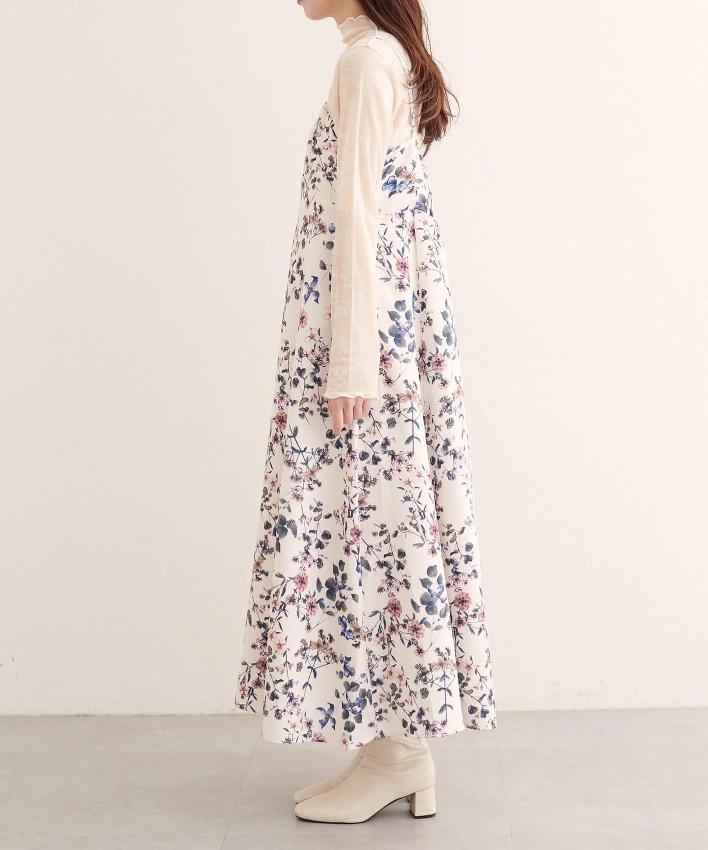 【natural couture】花卉圖案吊帶連衣裙