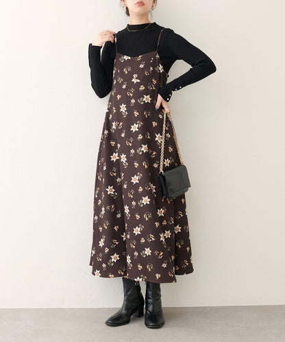 【natural couture】花卉圖案吊帶連衣裙