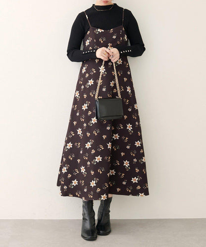 【natural couture】花卉圖案吊帶連衣裙