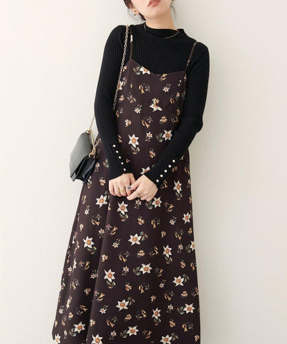 【natural couture】花卉圖案吊帶連衣裙