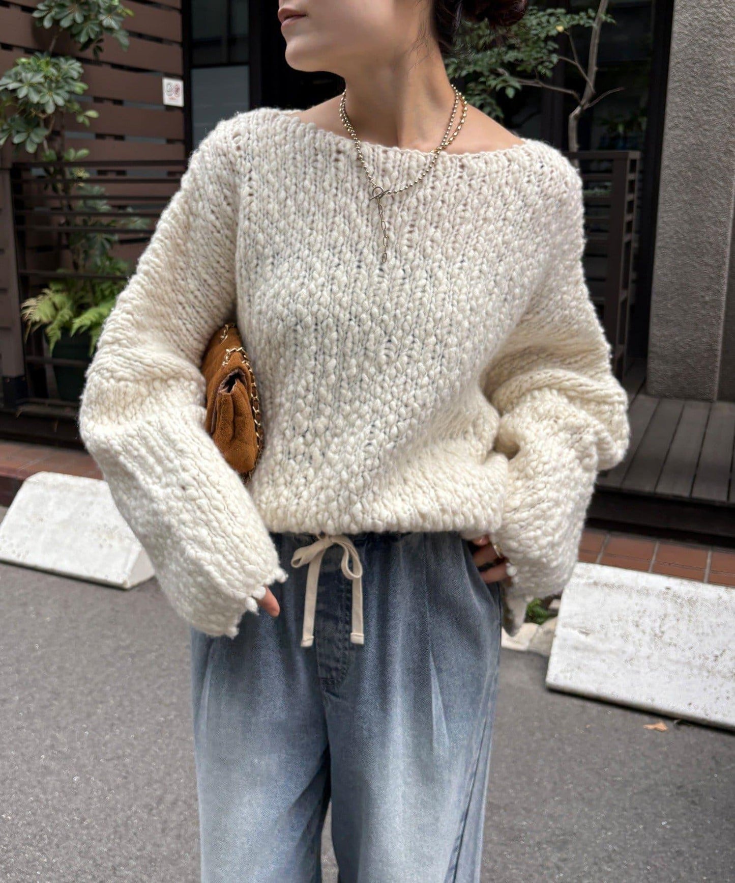 羊毛粗花呢針織衫