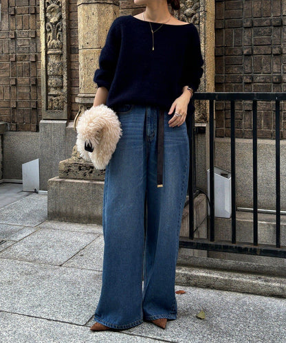 狐狸毛船領套頭衫