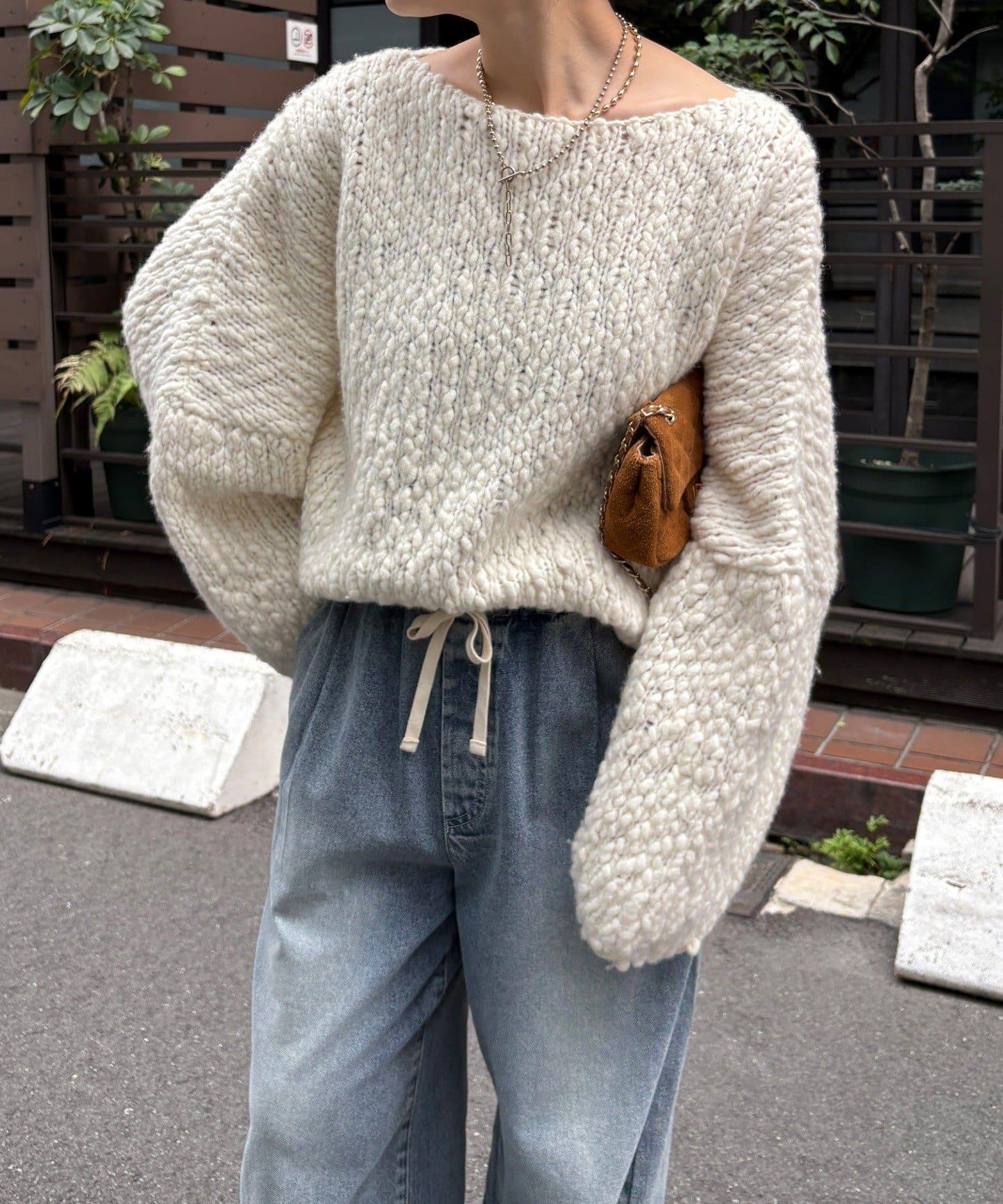 羊毛粗花呢針織衫