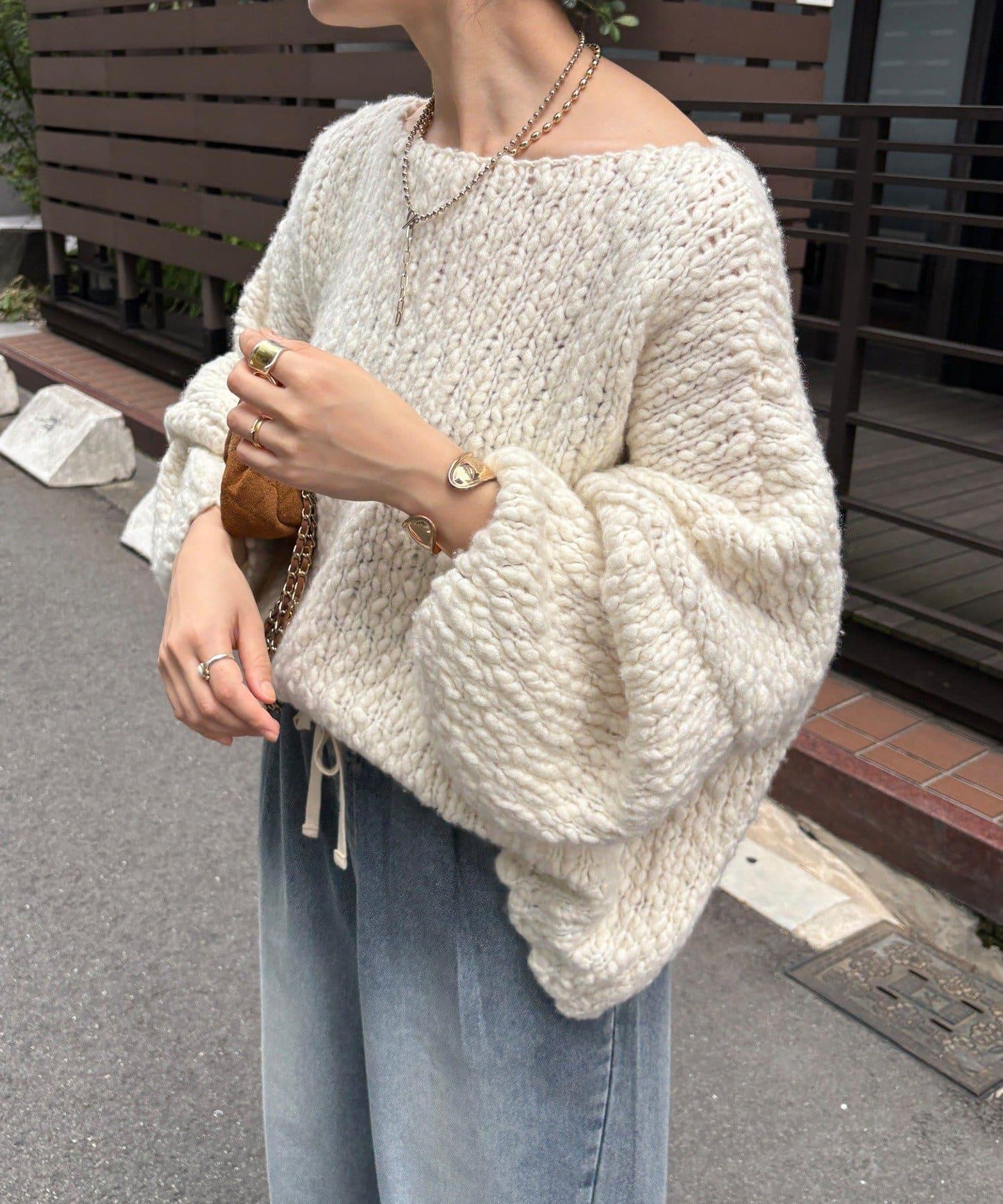 羊毛粗花呢針織衫