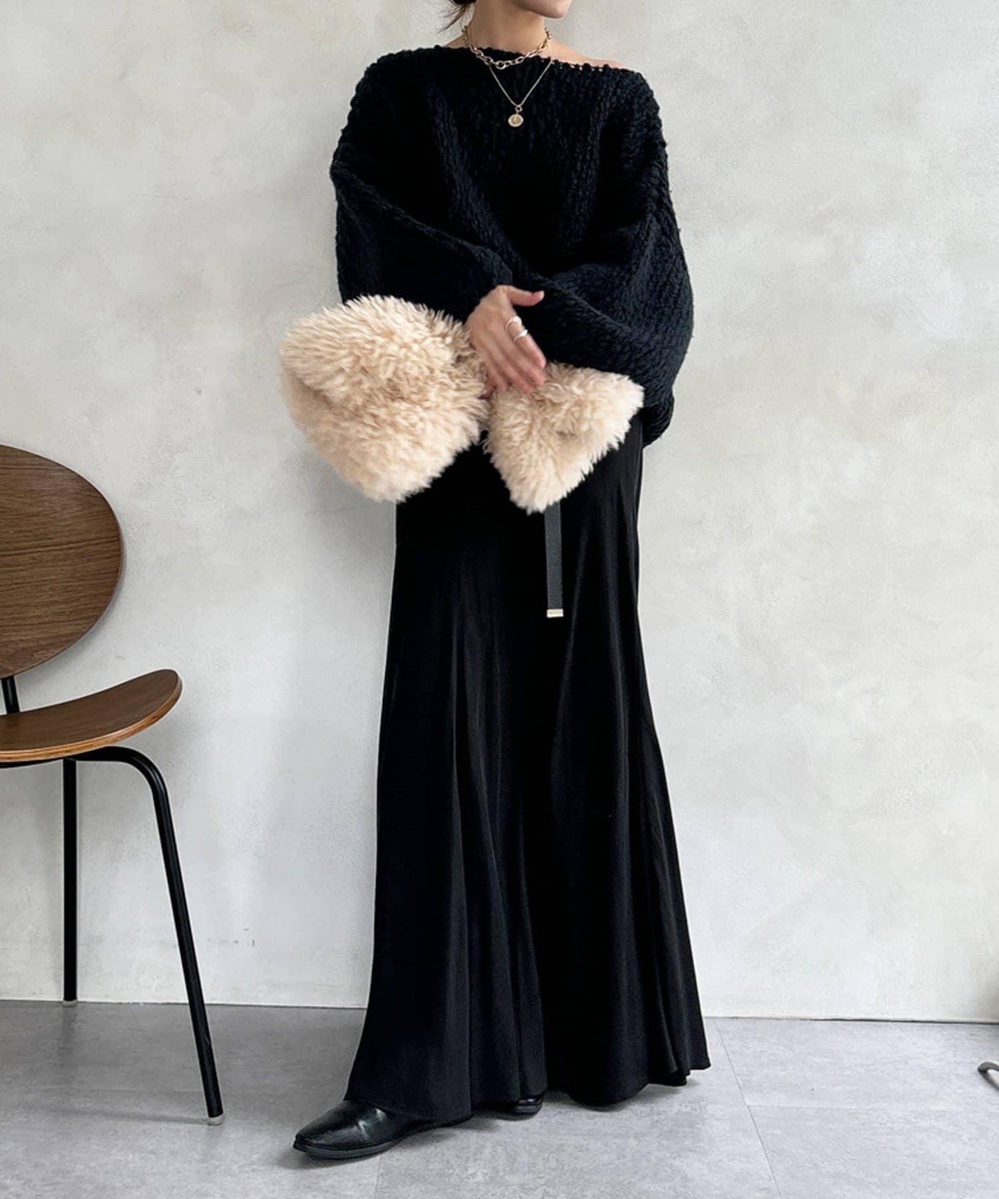 羊毛粗花呢針織衫