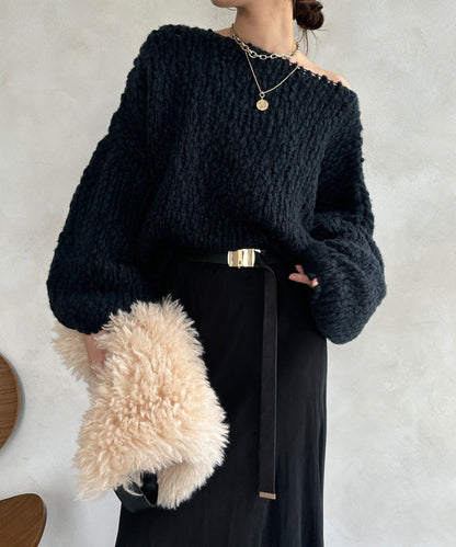 羊毛粗花呢針織衫