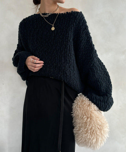 羊毛粗花呢針織衫