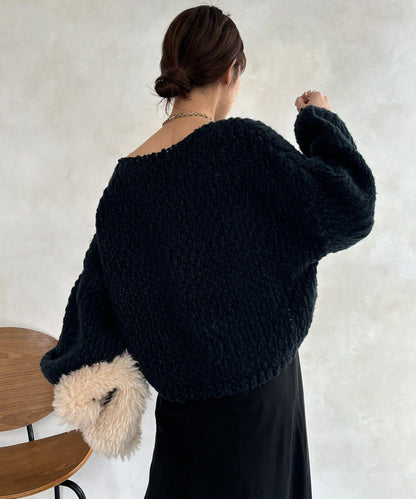 羊毛粗花呢針織衫