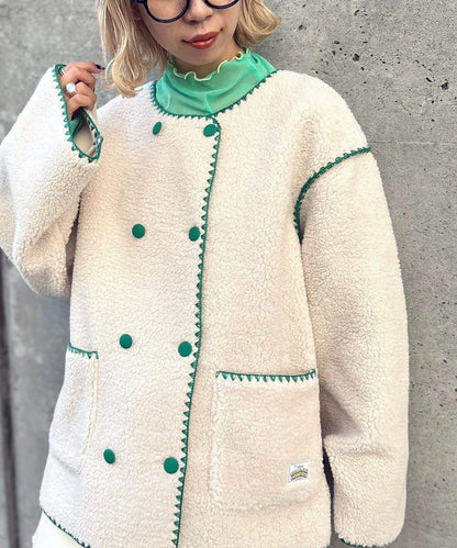 【HELLO.SANFRANCISCO/ハローサンフランシスコ】蛤殼縫線羊羔絨夾克