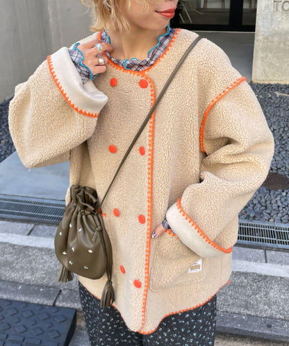 【HELLO.SANFRANCISCO/ハローサンフランシスコ】蛤殼縫線羊羔絨夾克