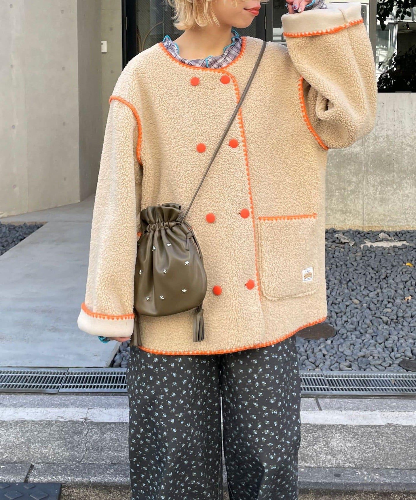 【HELLO.SANFRANCISCO/ハローサンフランシスコ】蛤殼縫線羊羔絨夾克