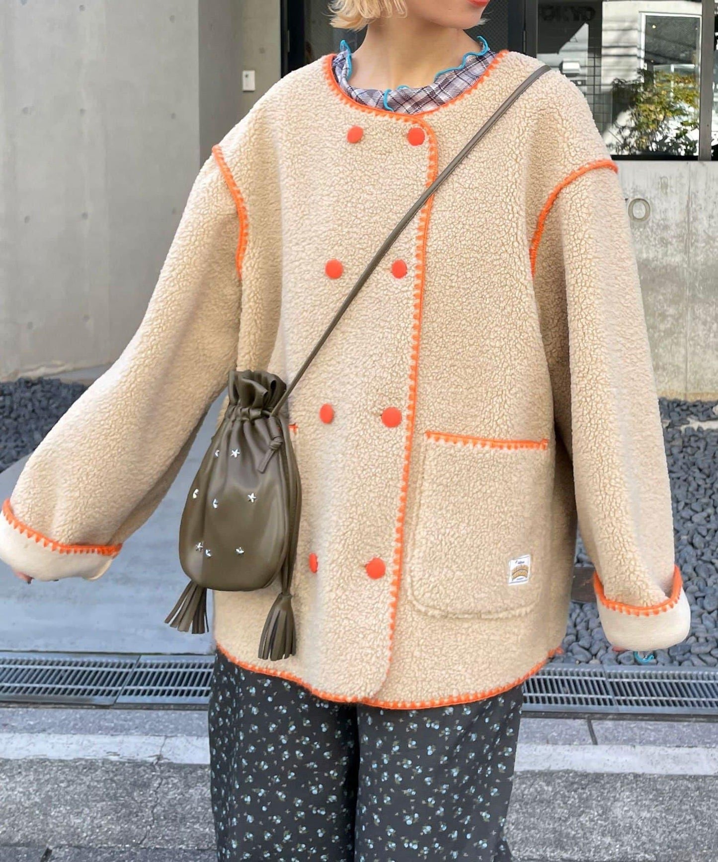 【HELLO.SANFRANCISCO/ハローサンフランシスコ】蛤殼縫線羊羔絨夾克