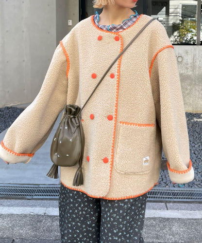 【HELLO.SANFRANCISCO/ハローサンフランシスコ】蛤殼縫線羊羔絨夾克