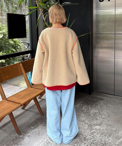 【HELLO.SANFRANCISCO/ハローサンフランシスコ】蛤殼縫線羊羔絨夾克