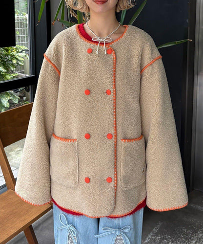 【HELLO.SANFRANCISCO/ハローサンフランシスコ】蛤殼縫線羊羔絨夾克