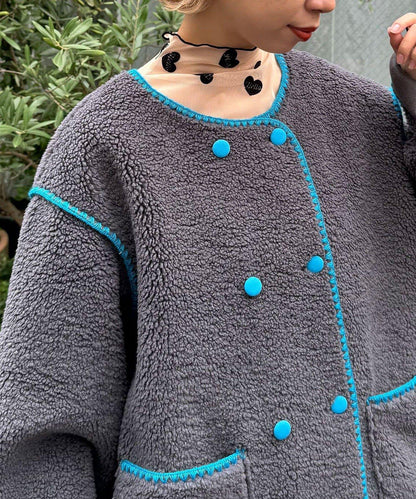 【HELLO.SANFRANCISCO/ハローサンフランシスコ】蛤殼縫線羊羔絨夾克