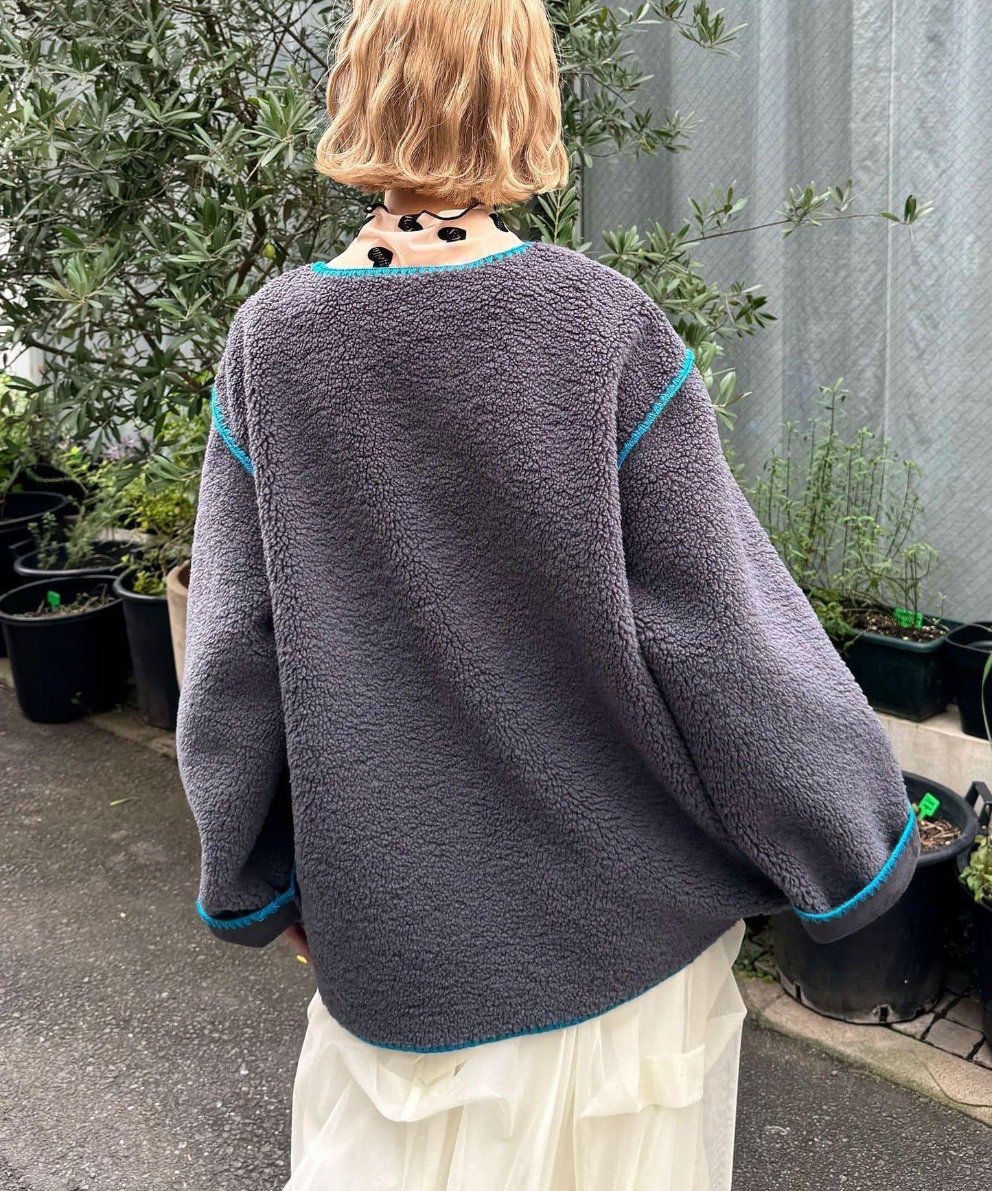 【HELLO.SANFRANCISCO/ハローサンフランシスコ】蛤殼縫線羊羔絨夾克