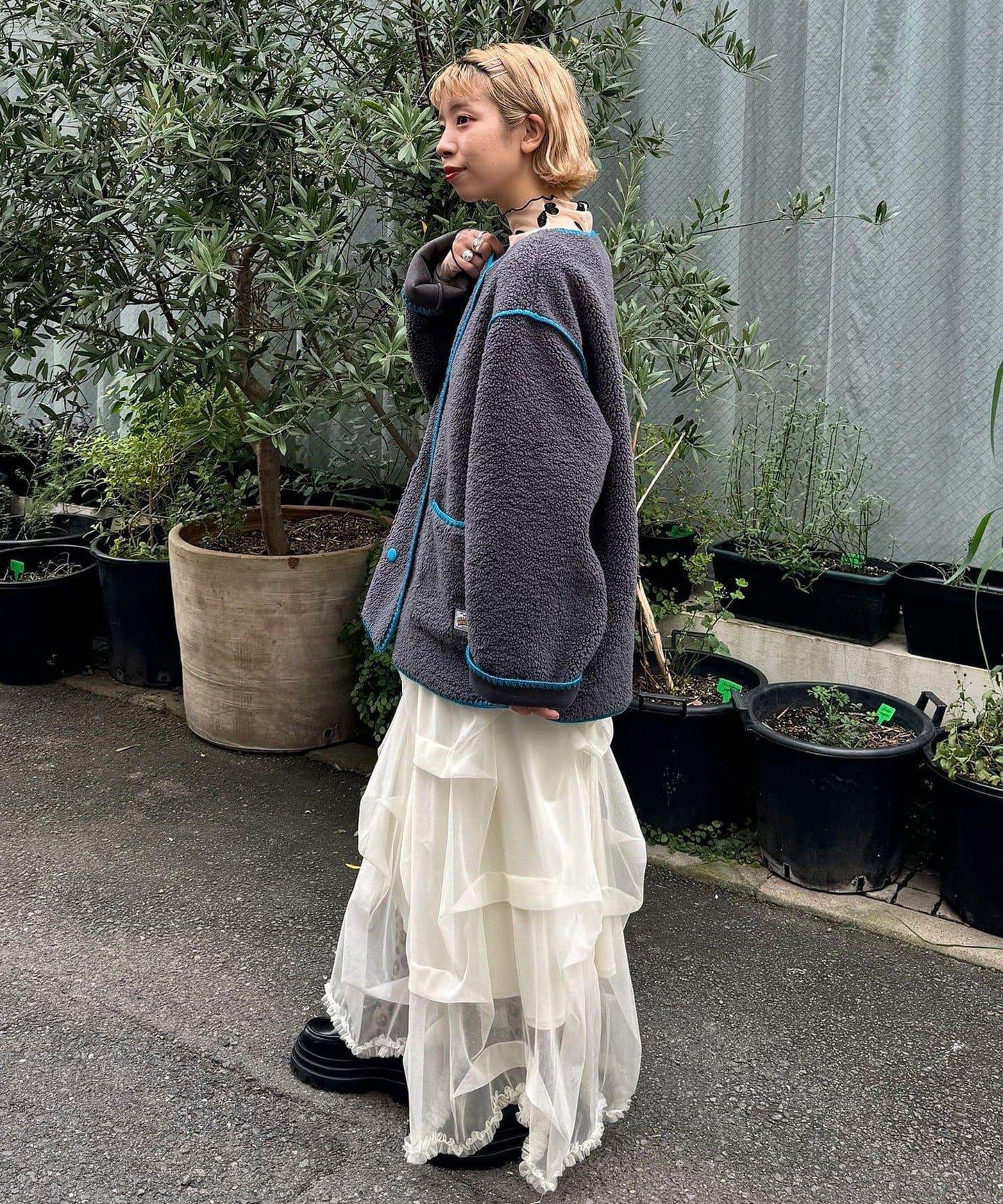 【HELLO.SANFRANCISCO/ハローサンフランシスコ】蛤殼縫線羊羔絨夾克