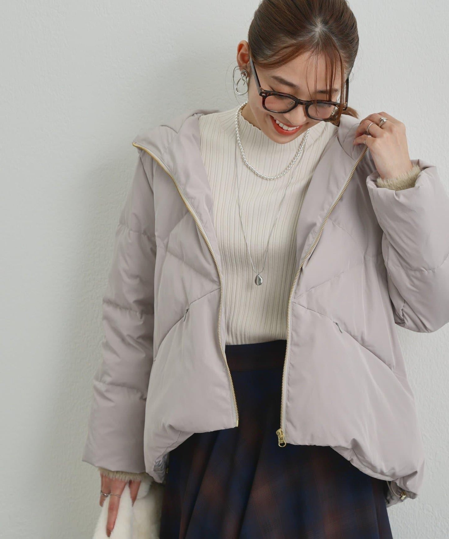 《ふんわり暖か》TENDER CLOTH連帽羽絨服
