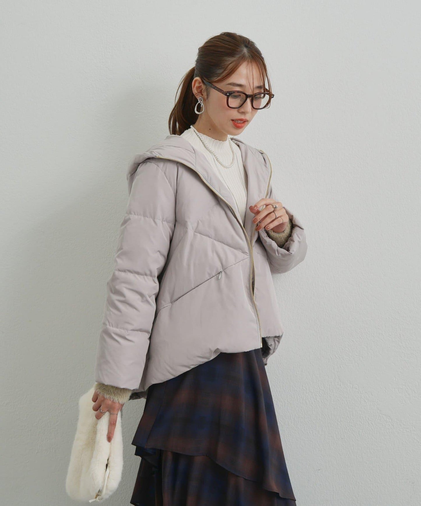 《ふんわり暖か》TENDER CLOTH連帽羽絨服