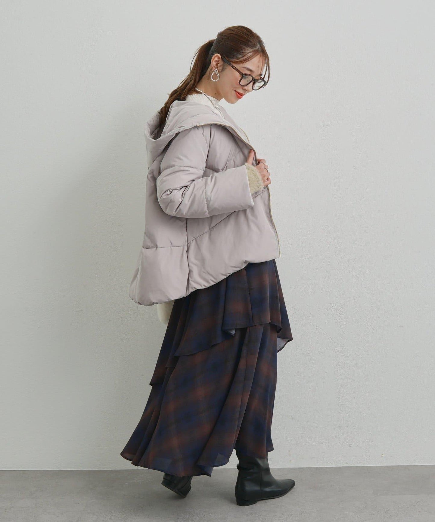 《ふんわり暖か》TENDER CLOTH連帽羽絨服