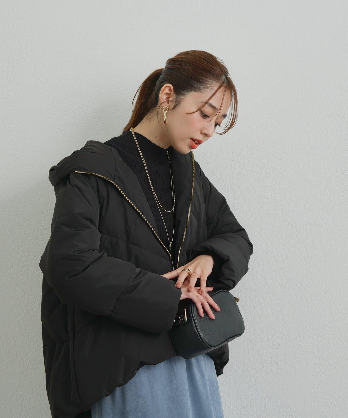 《ふんわり暖か》TENDER CLOTH連帽羽絨服