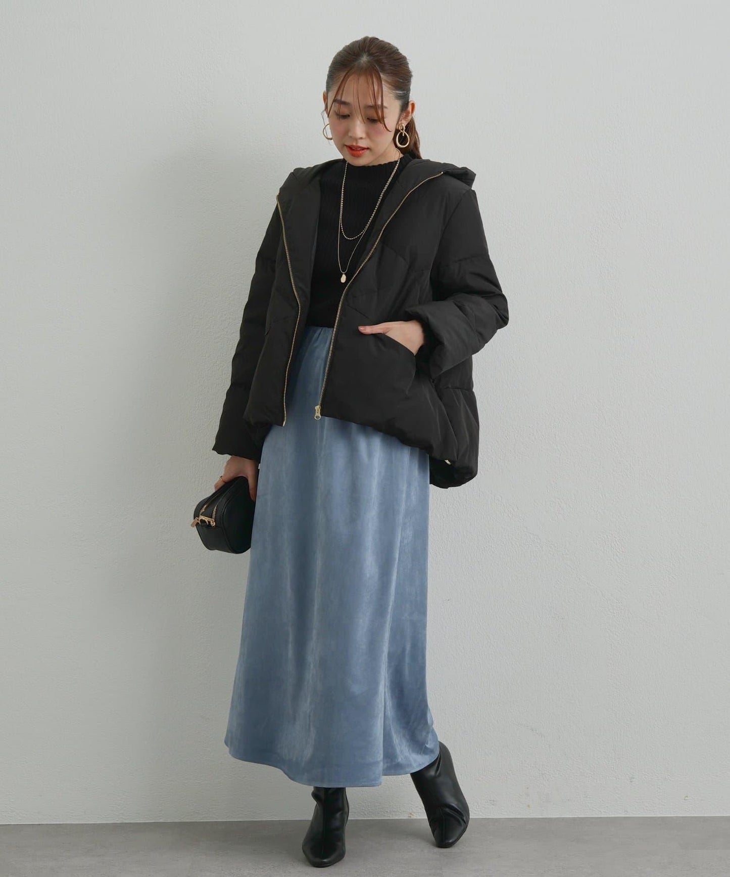 《ふんわり暖か》TENDER CLOTH連帽羽絨服