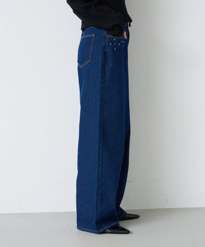 【Kastane】帶裝飾珠寶的牛仔褲