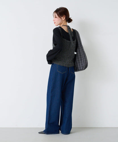 【Kastane】帶裝飾珠寶的牛仔褲