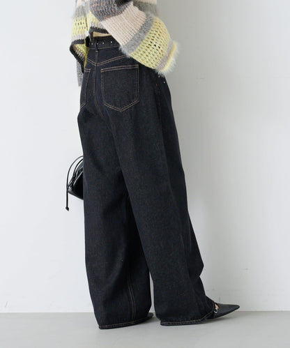 【Kastane】帶裝飾珠寶的牛仔褲