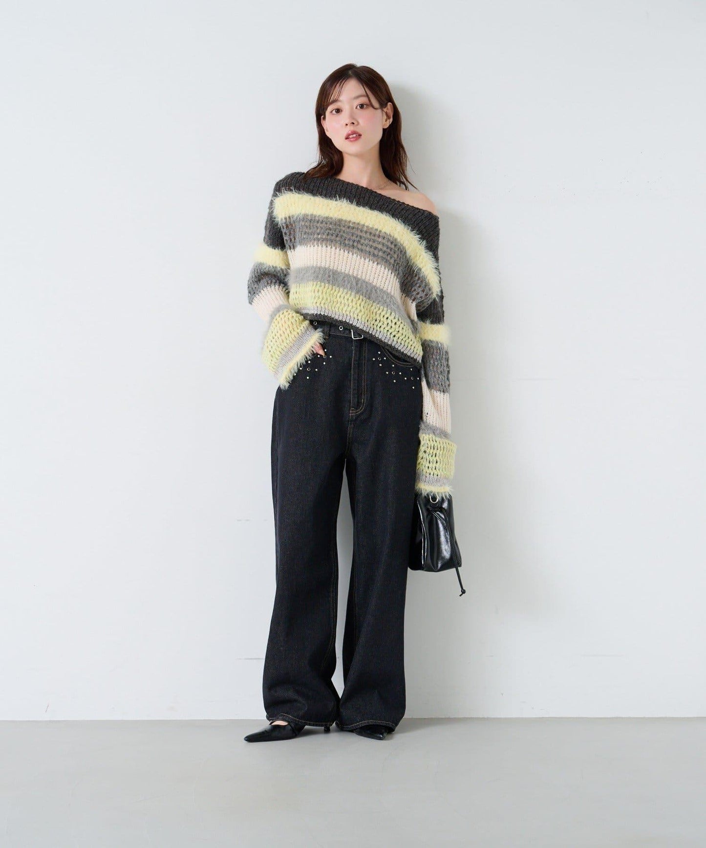 【Kastane】帶裝飾珠寶的牛仔褲