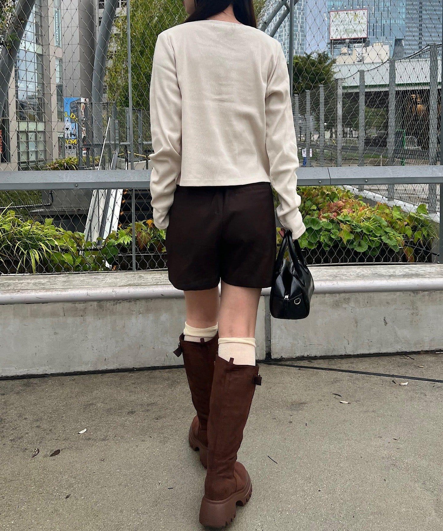 【Kastane】鉤扣羅紋長袖T恤