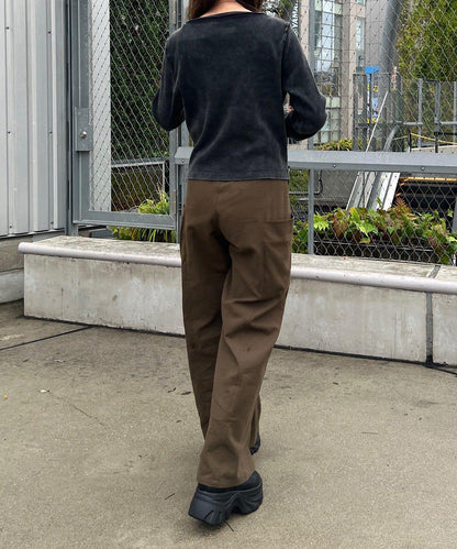 【Kastane】鉤扣羅紋長袖T恤