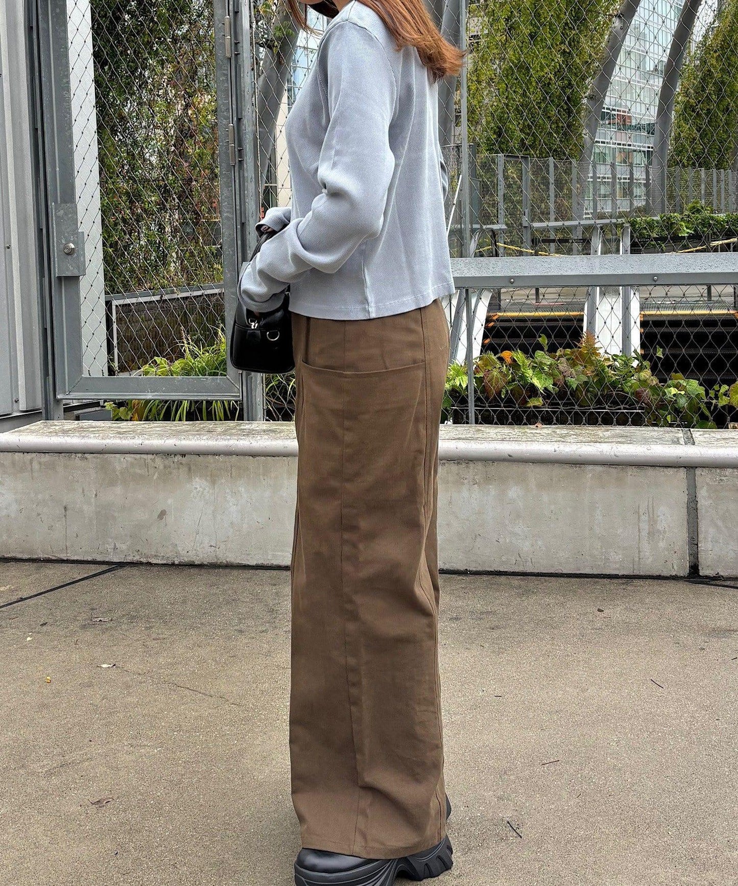 【Kastane】鉤扣羅紋長袖T恤