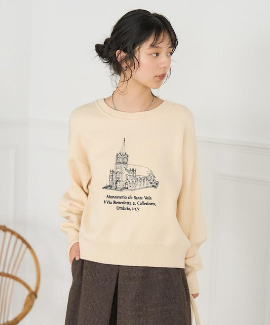 刺繡衛衣風針織衫