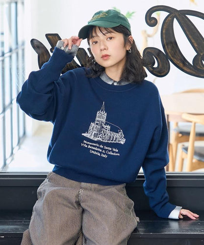 刺繡衛衣風針織衫