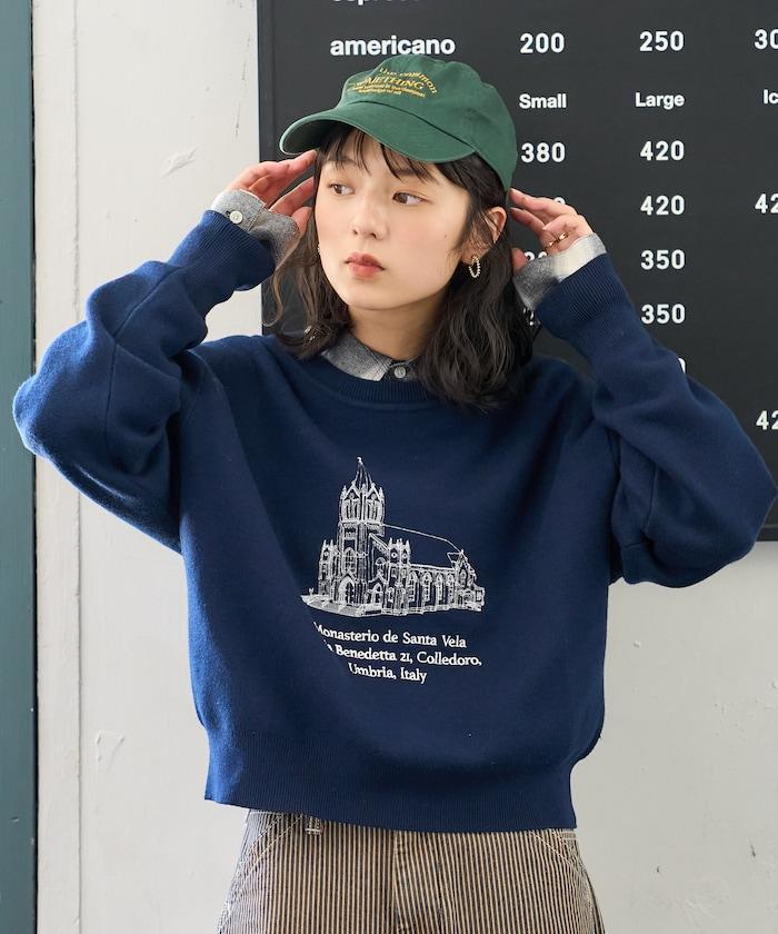 刺繡衛衣風針織衫