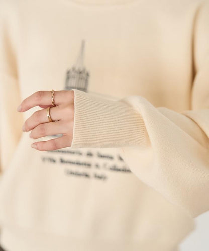 刺繡衛衣風針織衫