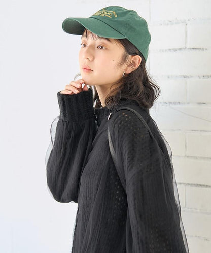 拼接網紗針織開衫