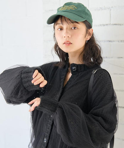 拼接網紗針織開衫