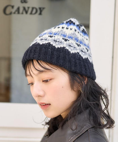 北歐圖案針織帽