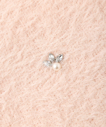 羽毛紗珠飾刺繡夾克開衫
