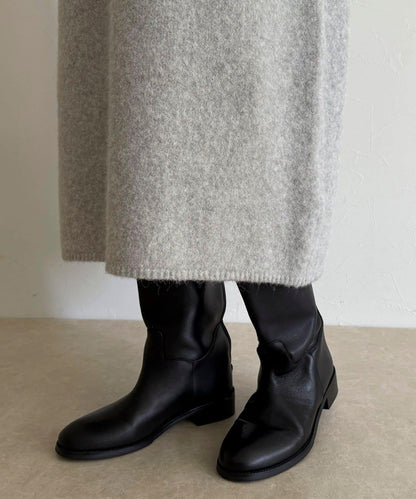 FR刺繡翻領針織連衣裙