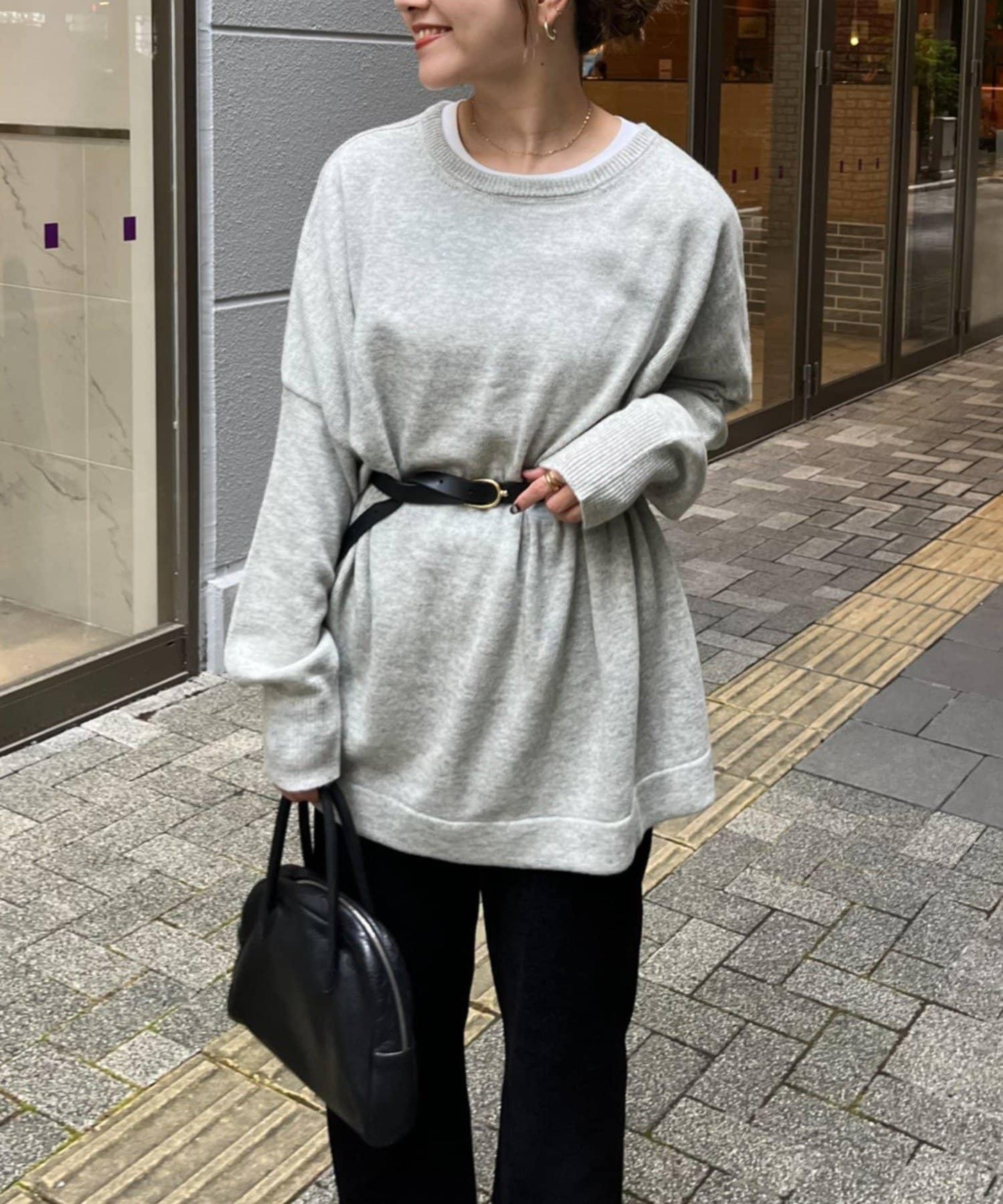 【てら企畫】時尚顯瘦羊毛混紡寬鬆針織長款上衣