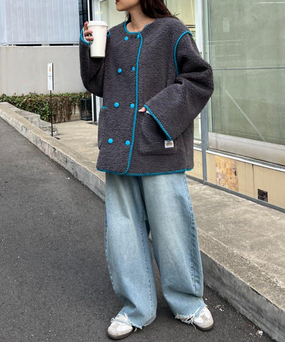 【HELLO.SANFRANCISCO】蛤殼縫線羊羔絨夾克