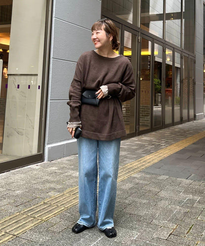 【てら企畫】時尚顯瘦羊毛混紡寬鬆針織長款上衣