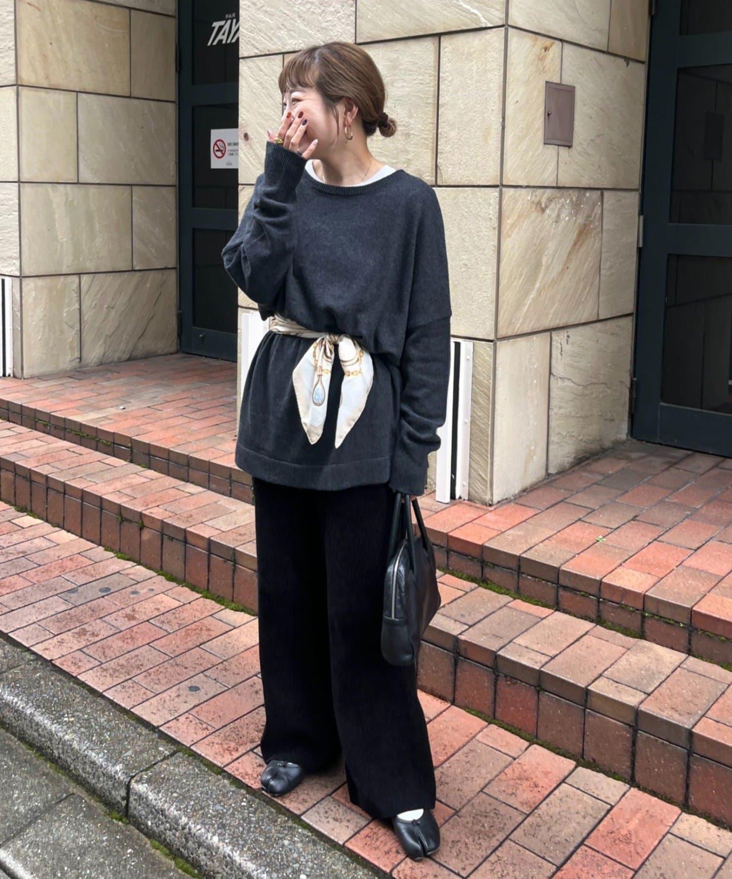 【てら企畫】時尚顯瘦羊毛混紡寬鬆針織長款上衣