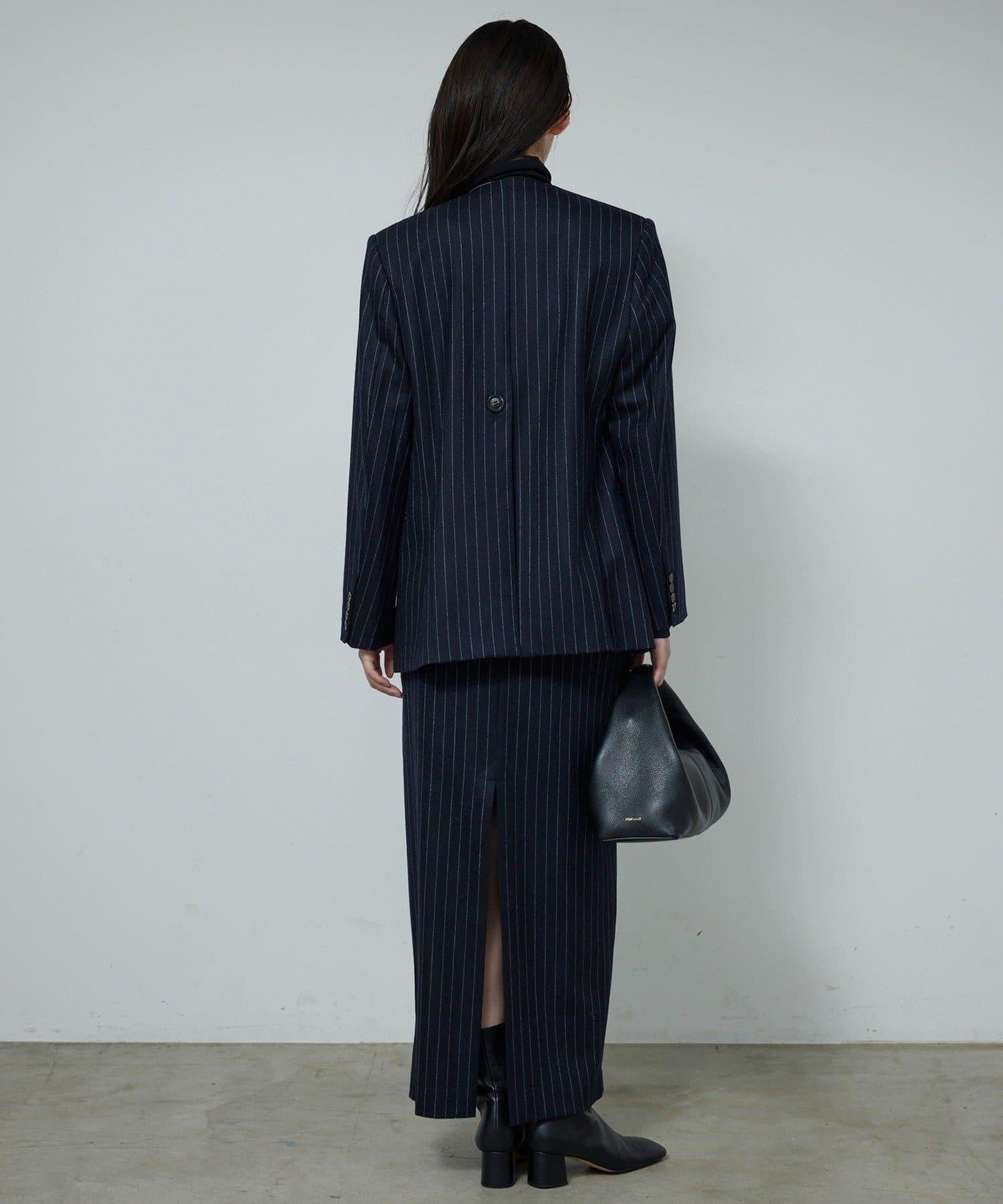 【近期開始】【可搭配套裝】條紋無領夾克